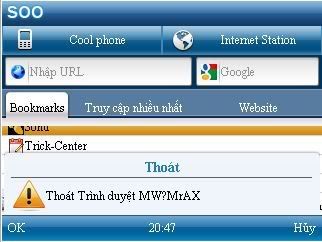 MWbr10 MW Browser   Trình duyệt web phong cách Mobileworld Tiếng Việt 