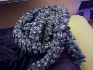 lumpy blue scarf