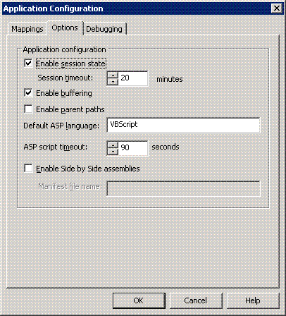 picture of IIS dialog