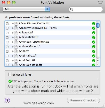 font book mac problems